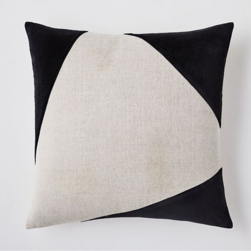 Cotton Linen & Velvet Corners Pillow Cover